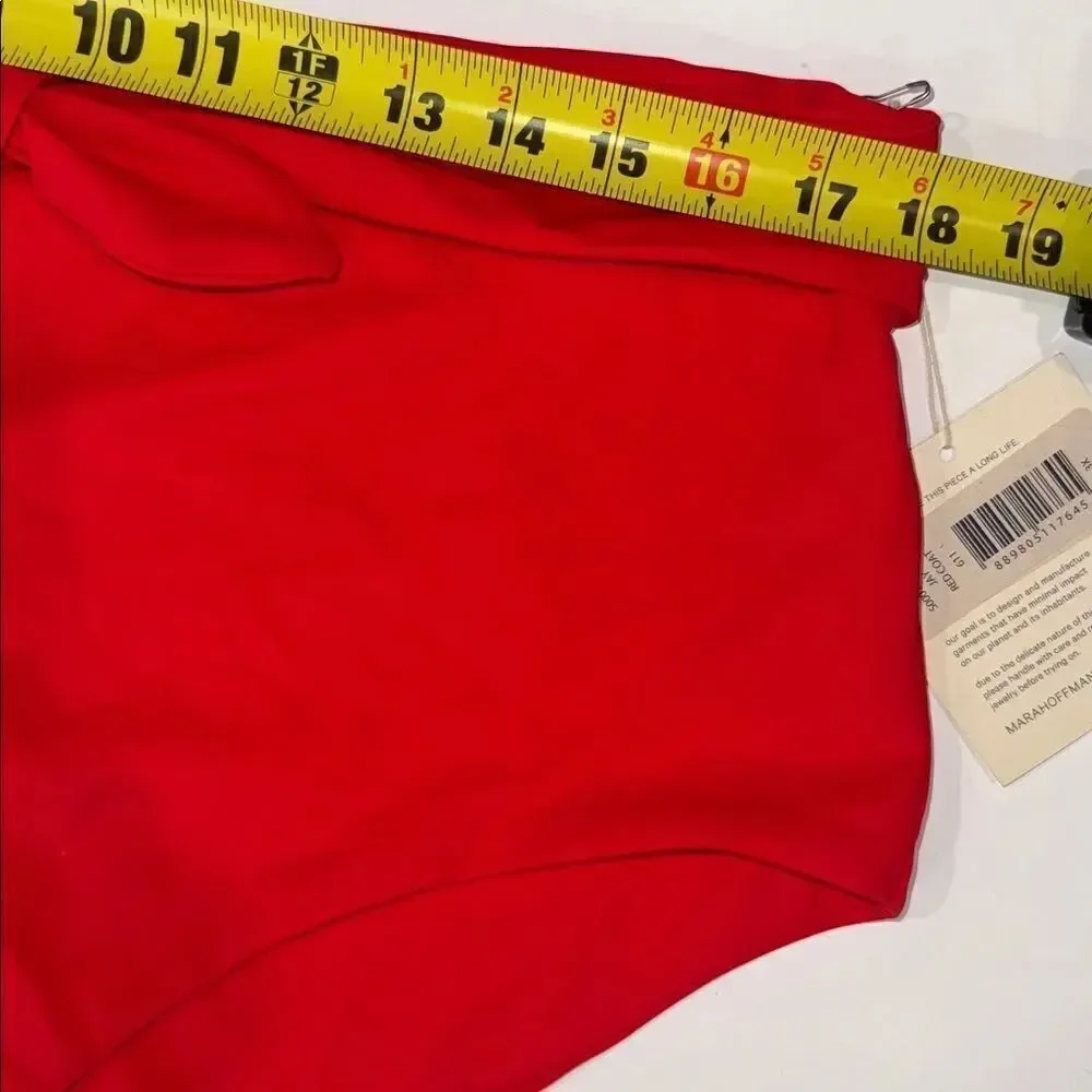 NWT Mara Hoffman Jay High Waist Tie Front RedCoat Bikini Bottom Swim 3X
